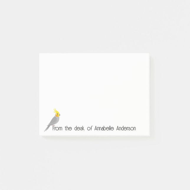 Niedliche Cockatiel-Persönlichkeitsnotizen Post-it Klebezettel (Vorderseite)