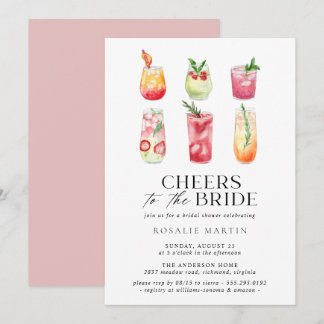 Niedliche Cocktails | Simple Fun Summer Brautparty Einladung