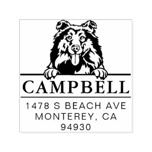 Niedliche Collie Custom Dog Address-Briefmarke Permastempel