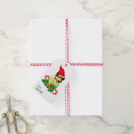 Niedliche Collie Puppy Weihnachtsmarken Geschenkanhänger