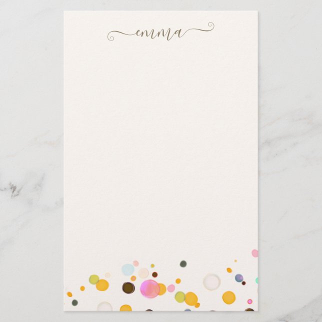 Niedliche Confetti-Signatur-Skript Postit-Notizen Briefpapier (Vorderseite)