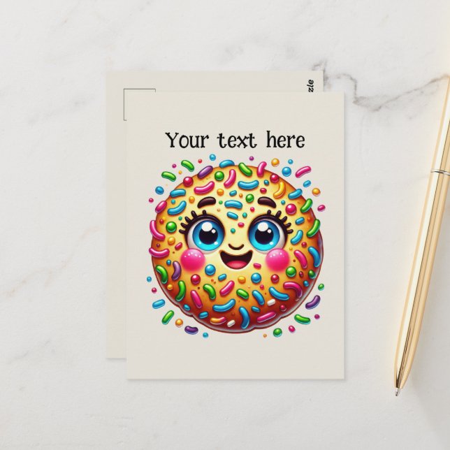 Niedliche Cookie-Liebhaber anpassen Postkarte (Vorderseite/Rückseite Beispiel)