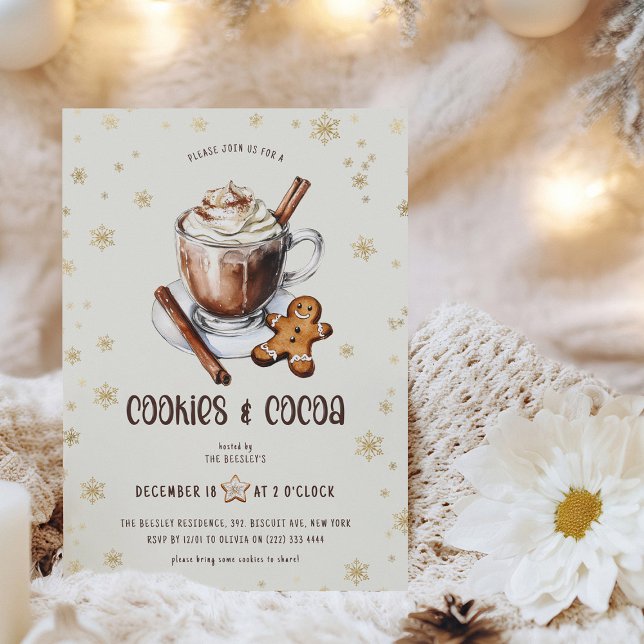 Niedliche Cookies & Kakaoweihnachtsgebäck Party Einladung (Von Creator hochgeladen)