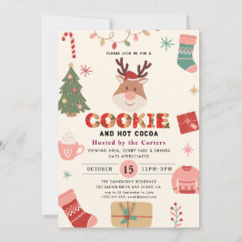 Niedliche Cookies und Einladung zur Kakaofeier