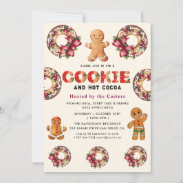 Niedliche Cookies und Einladung zur Kakaofeier