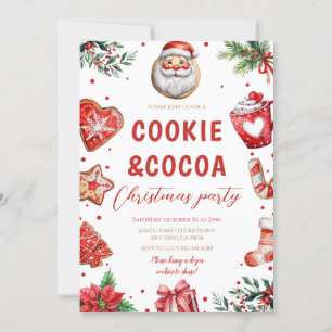 Niedliche Cookies und Kakao Weihnachtsfeier Einladung