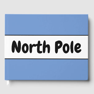 Niedliche Coole Blaue Streifen "Nordpol" Gästebuch