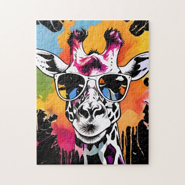 Niedliche Coole Giraffe mit Sonnenbrille (Vertikal)