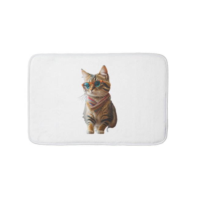 Niedliche Coole Katze Badematte (Vorderseite)