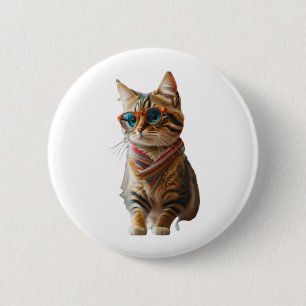 Niedliche Coole Katze Button