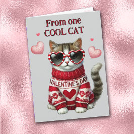 Niedliche Coole Katzen Valentinerkarte Feiertagskarte