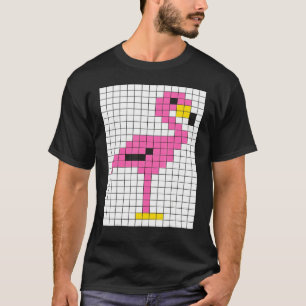 Niedliche Coole Pixel rosa Flamingo T-Shirt