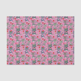 Niedliche Coole Weihnachtskatzen in Rosa Seidenpapier