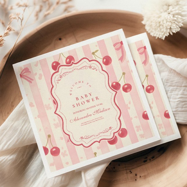 Niedliche Coquette Cherry auf Top Baby Dusche Serviette (Von Creator hochgeladen)