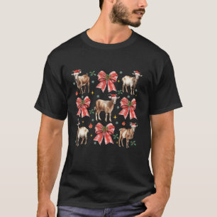 Niedliche Coquette Red Bow Goats Lover Farm Animes T-Shirt