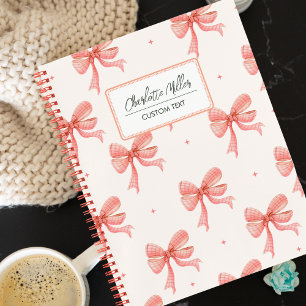 Niedliche Coquette Rosa Bögen Spirale Notizbuch