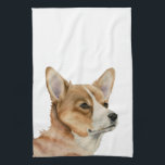 Niedliche Corgi-Hundekunst Handtuch<br><div class="desc">Dieses ist eine Aquarellmalerei eines Walisercorgihundes. Sein Gesicht dreht etwas sich in Richtung zu unserer Richtung.</div>