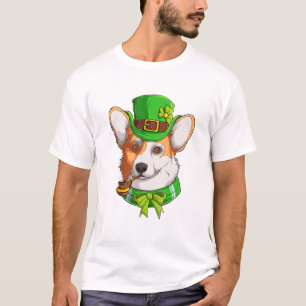 Niedliche Corgi Irish Pub Kleeblatt Liebhaber St. T-Shirt