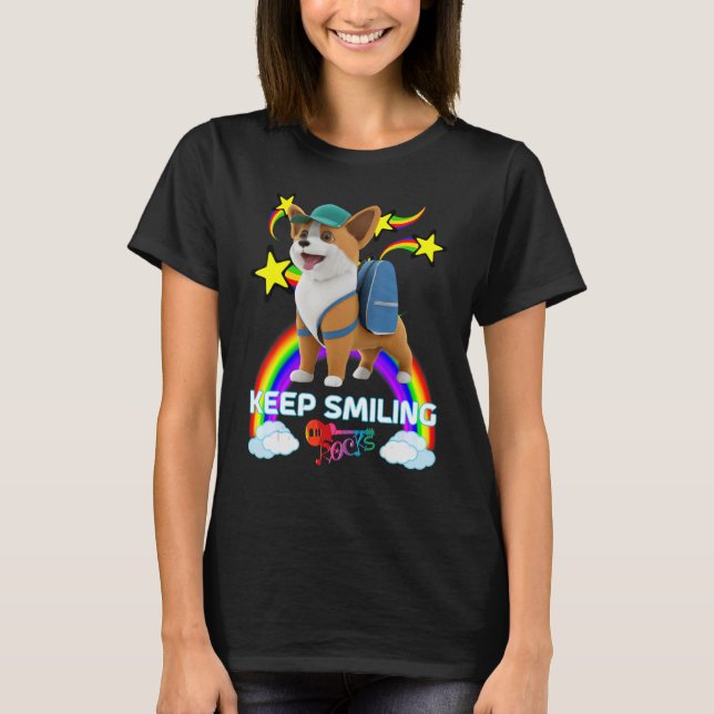 Niedliche Corgi Puppy-Backpack Baseballkappe BEHAL T-Shirt (Vorderseite)