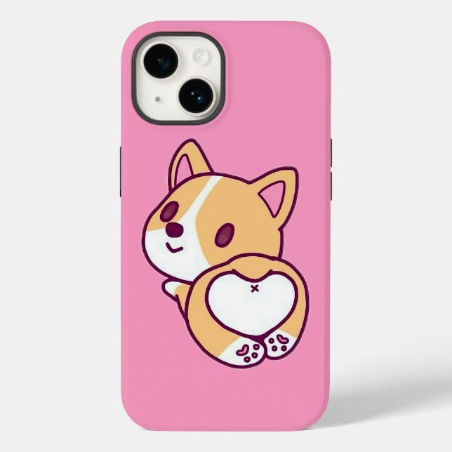 Niedliche Corgi Puppy-Liebe Case-Mate iPhone 14 Hülle (Rückseite)