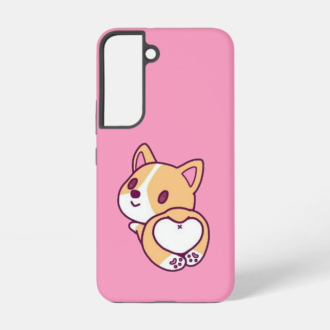 Niedliche Corgi Puppy-Liebe Samsung Galaxy Hülle (Rückseite)