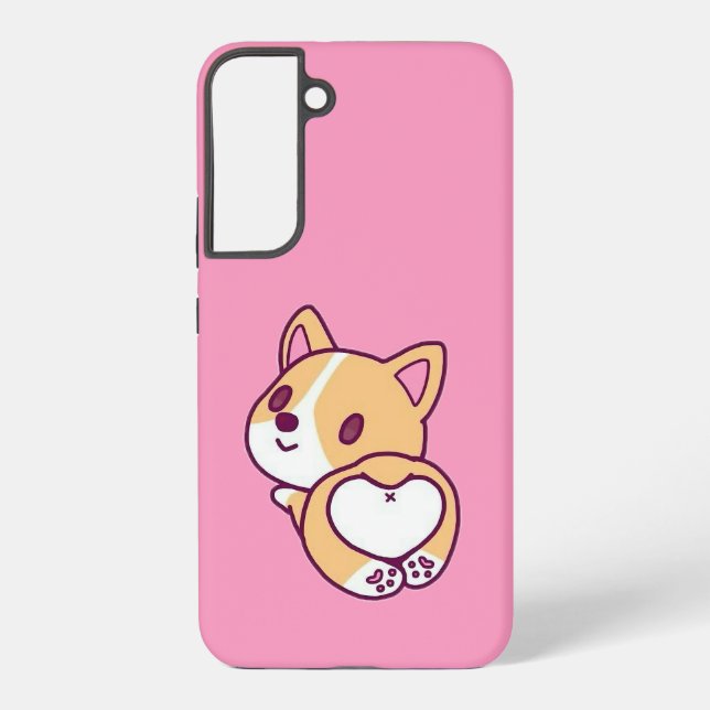 Niedliche Corgi Puppy-Liebe Samsung Galaxy Hülle (Rückseite)