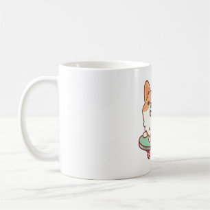 Niedliche Corgi-Skaten auf Skateboard Kaffeetasse