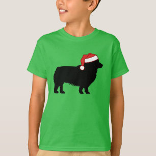 Niedliche Corgi Weihnachtshunde Silhouette in Weih T-Shirt