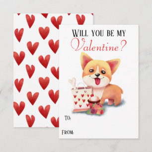 Niedliche Corgi Welpe, meine Valentinenkarte Einladung