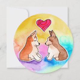 Niedliche Corgis Round Card