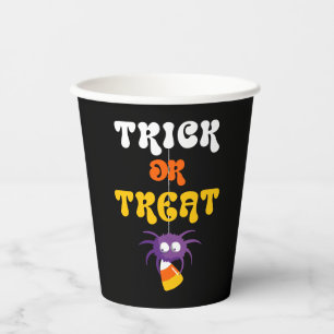 Niedliche Cornflaumenspinne Halloween-Party Papier Pappbecher