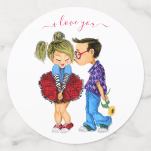 Niedliche Couple Confetti - I Liebe You - Benutzer Konfetti