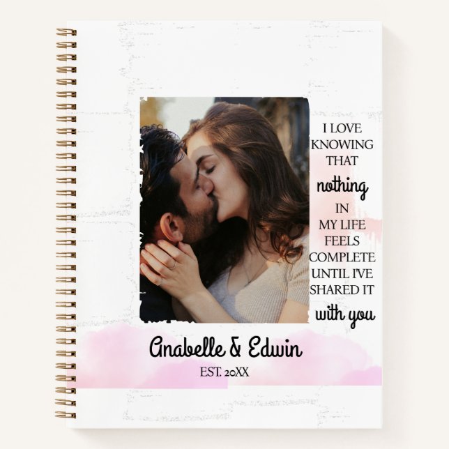 Niedliche Couple Custom Foto Journals Notizbuch (Vorderseite)