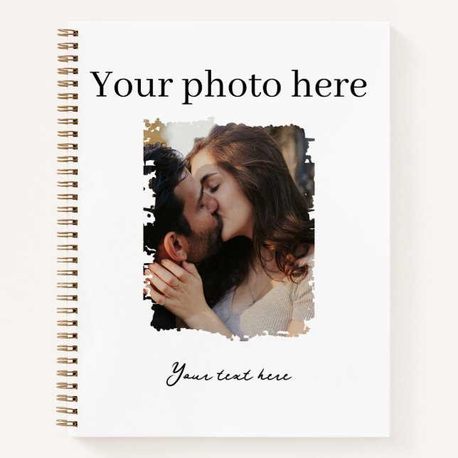 Niedliche Couple Custom Foto Journals Notizbuch (Vorderseite)