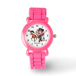 Niedliche Cowgirl hinzufügen Armbanduhr