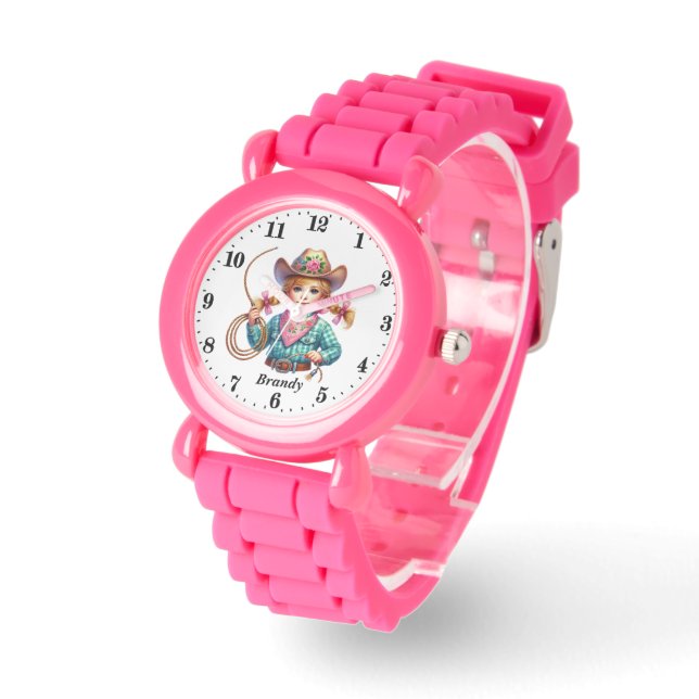 Niedliche Cowgirl hinzufügen Armbanduhr (Winkel)