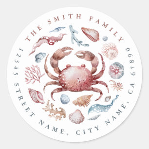 Niedliche Crab Round Stickers