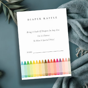 Niedliche Crayon Fun Rainbow Diaper Raffle Baby Du Begleitkarte