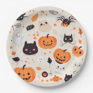 Niedliche Creepy Critters Halloween-Leckerei Pappteller