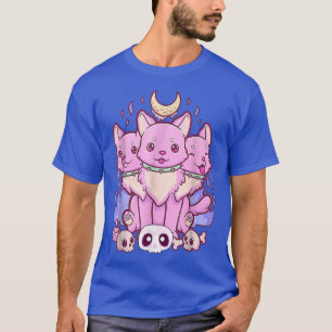 Niedliche Creepy Headed Dog Cat Anime Kawaii Paste T-Shirt