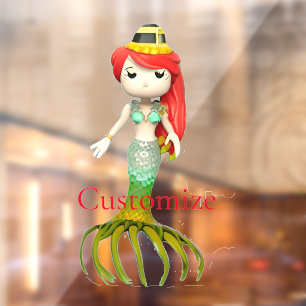 Niedliche Creepy Mermaid Hexe Thunder_Cove Fensteraufkleber