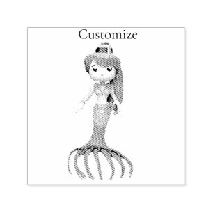 Niedliche Creepy Mermaid Hexe Thunder_Cove Permastempel