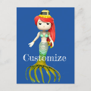 Niedliche Creepy Mermaid Hexe Thunder_Cove Postkarte