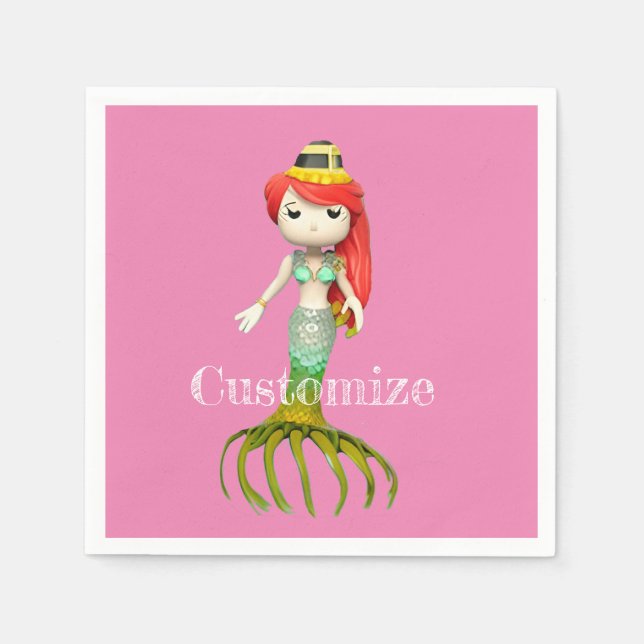 Niedliche Creepy Mermaid Hexe Thunder_Cove Serviette (Vorderseite)