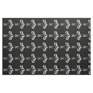 Niedliche Creme Schwarz Art Deco Stil Tulip Stoff