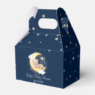 Niedliche Crescent Navy Moon Teddy Bear Baby Dusch Geschenkschachtel