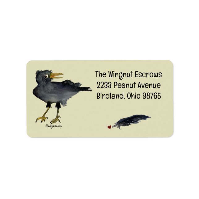 Niedliche Crow-Adresse Adressaufkleber (Vorne)