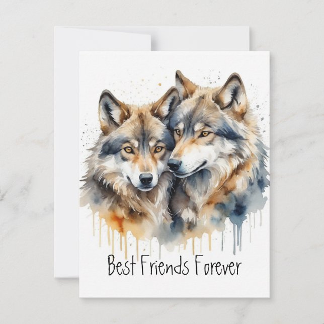 Niedliche Cuddling Wolves Die besten Freunde für i (Vorderseite)