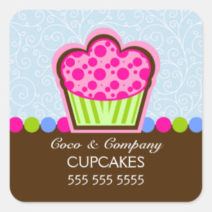 Niedliche Cupcake Bäckerei Blue Stickers