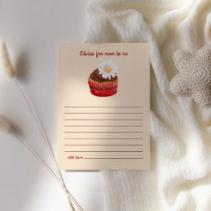 Niedliche Cupcake Blume Babyduschenempfehlung für  Begleitkarte